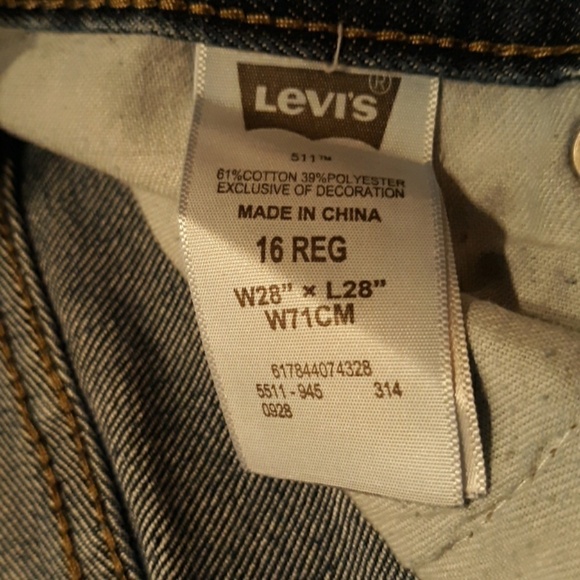 Levi's 511 Slim size 16 reg 28 x 28 - Picture 4 of 4